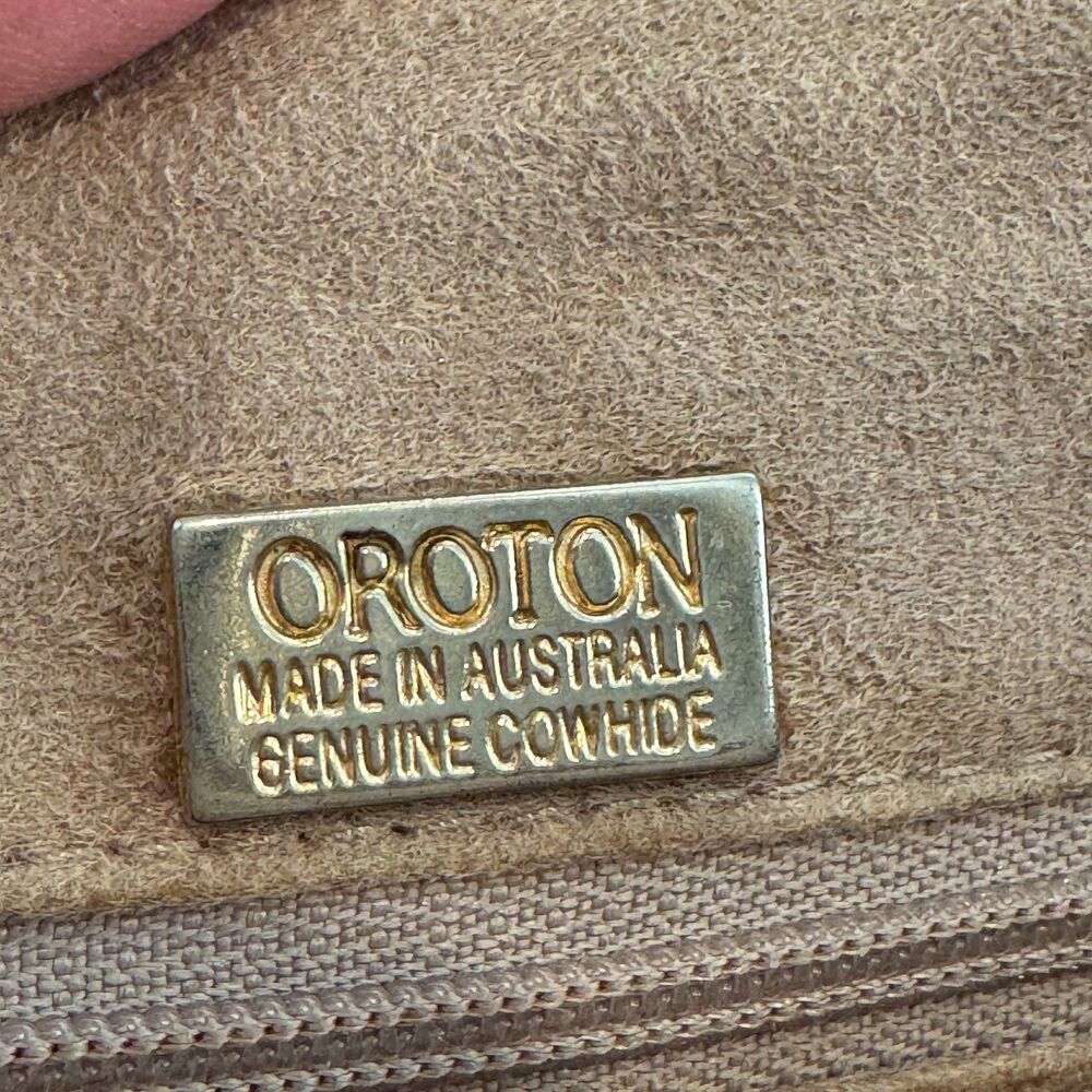 Vintage Oroton Australian Leather Saddle Bag Crossbody Purse Brown Red - Picture 12 of 12